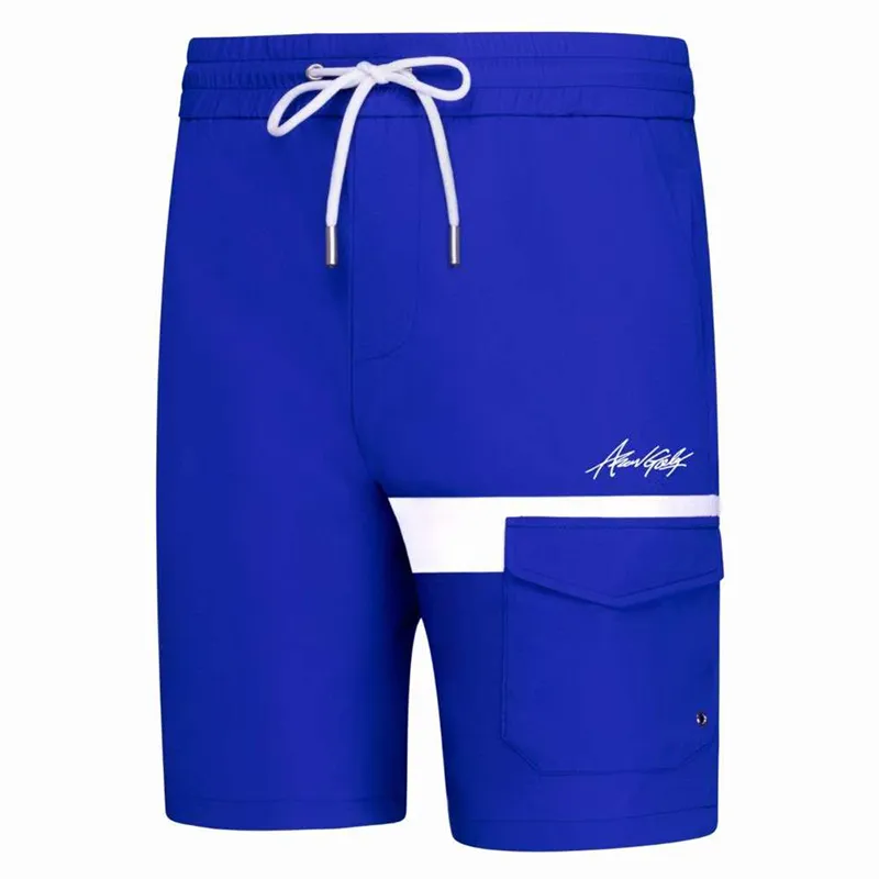 Men's Golf Summer New Sports Shorts Outdoor Elastic Waist Casual Shorts Men's Thin Breathable Contrast Colored Five Marks Pants