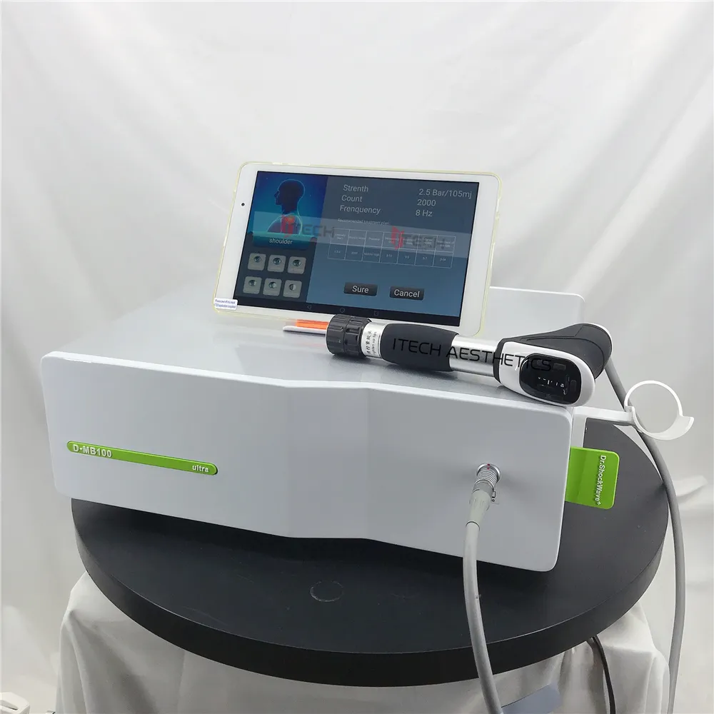 8bar extracorporeal shockwave therapy machine mb100 shock wave machine 1-21hz radial focus shock wave therapy eswt ed erectile dysfunction body pain removal