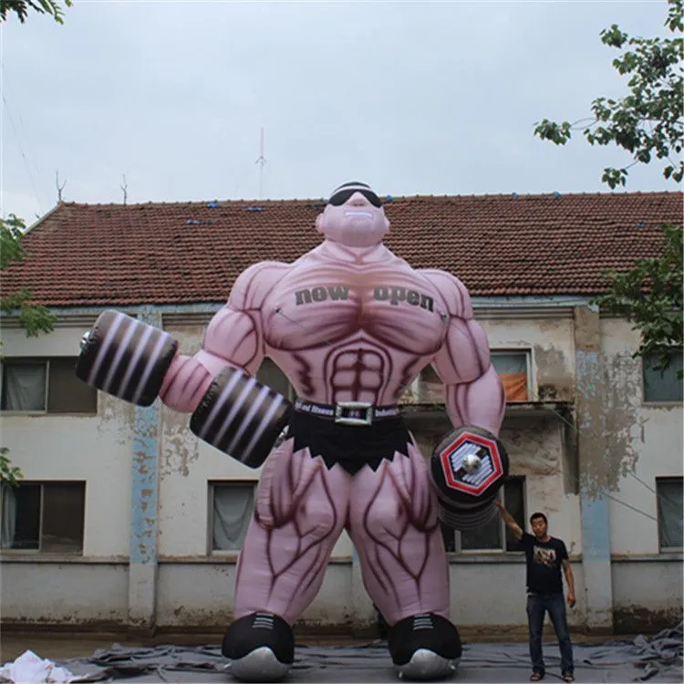 groothandel 8mH (26ft) met ventilator Gigantische opblaasbare ballon Hercules Man opblaasbaar Muscle Man voor 2024 Stadion Gymnasium Gym Podiumreclame Decorartion