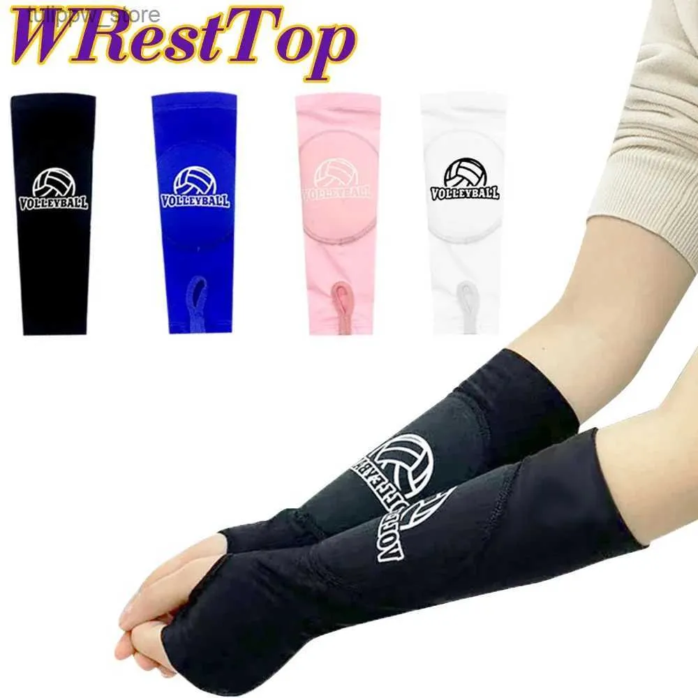 Protective Sleeves 1Pair Kids/Adults Volleyball Elbow Pads Passing Hitting Forearm Sleeves with Protection Pads and Thumb Hole Padded Arms Sting L240312