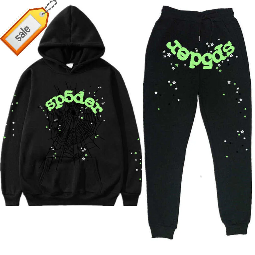 Męskie dresy bluzy męskie pullover y2k sp5der 555555 Zestaw kaptura sweter Kobiety z kapturem Hip Hop Hip Hop Singer Spider Spider Web Printed Sports Suit Bluza