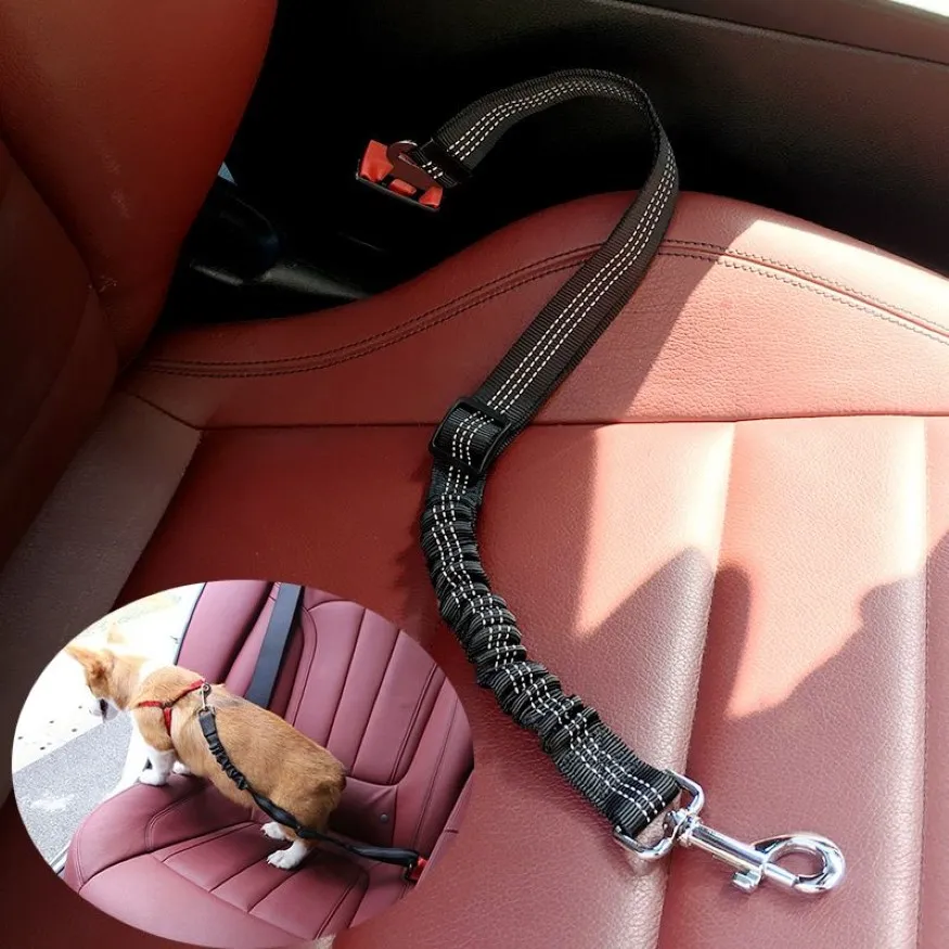 Suprimentos para animais de estimação cinto de segurança do carro cinto de tração amortecedor elástico reflexivo corda de segurança corda de tração dog255c
