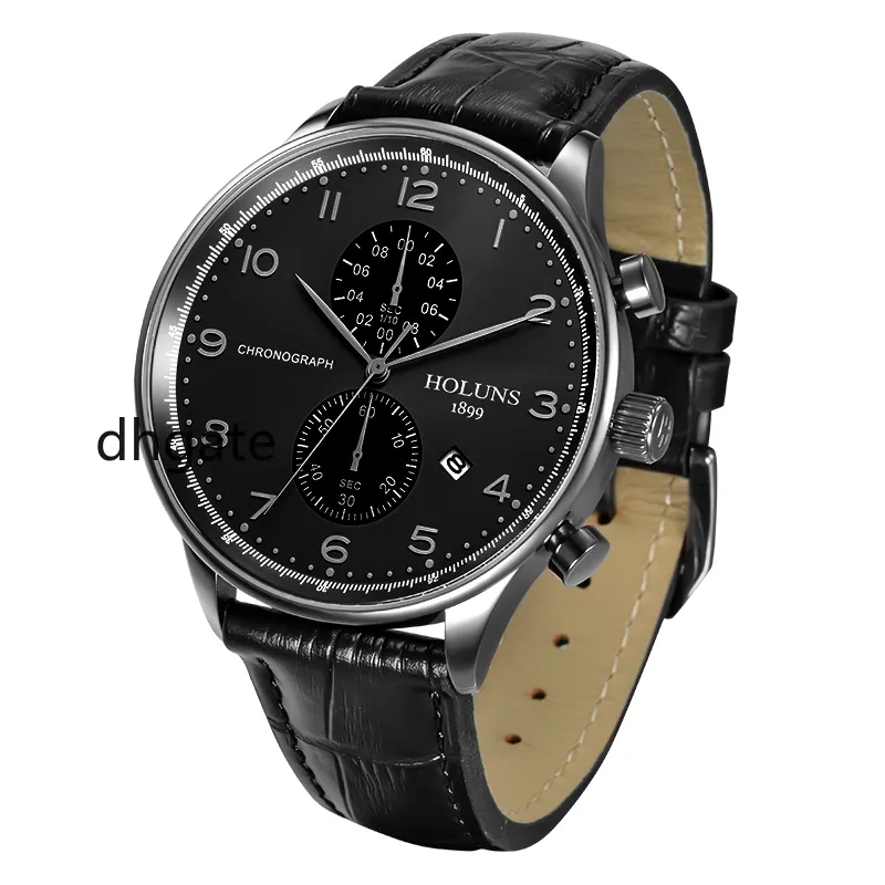 HOLUNS orologi al quarzo da uomo d'affari orologio da uomo di lusso semplice impermeabile Sport popolare orologio da polso da uomo con cinturino in pelle