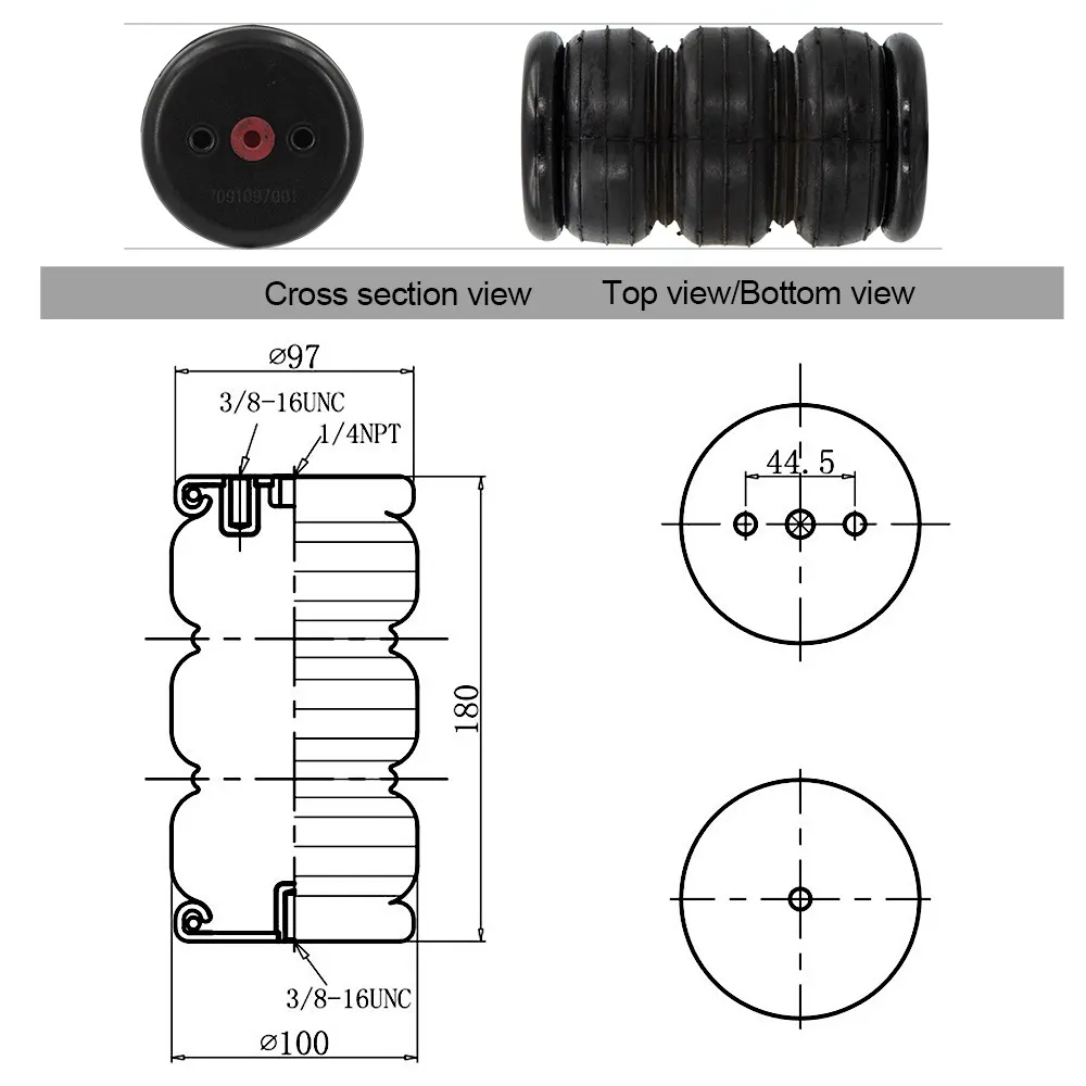 3E2200 Air Suspension Shock Absorber Airspring Bellow Rubber Airspring Air ride Shock Absorbe For Truck or Pickup Truck