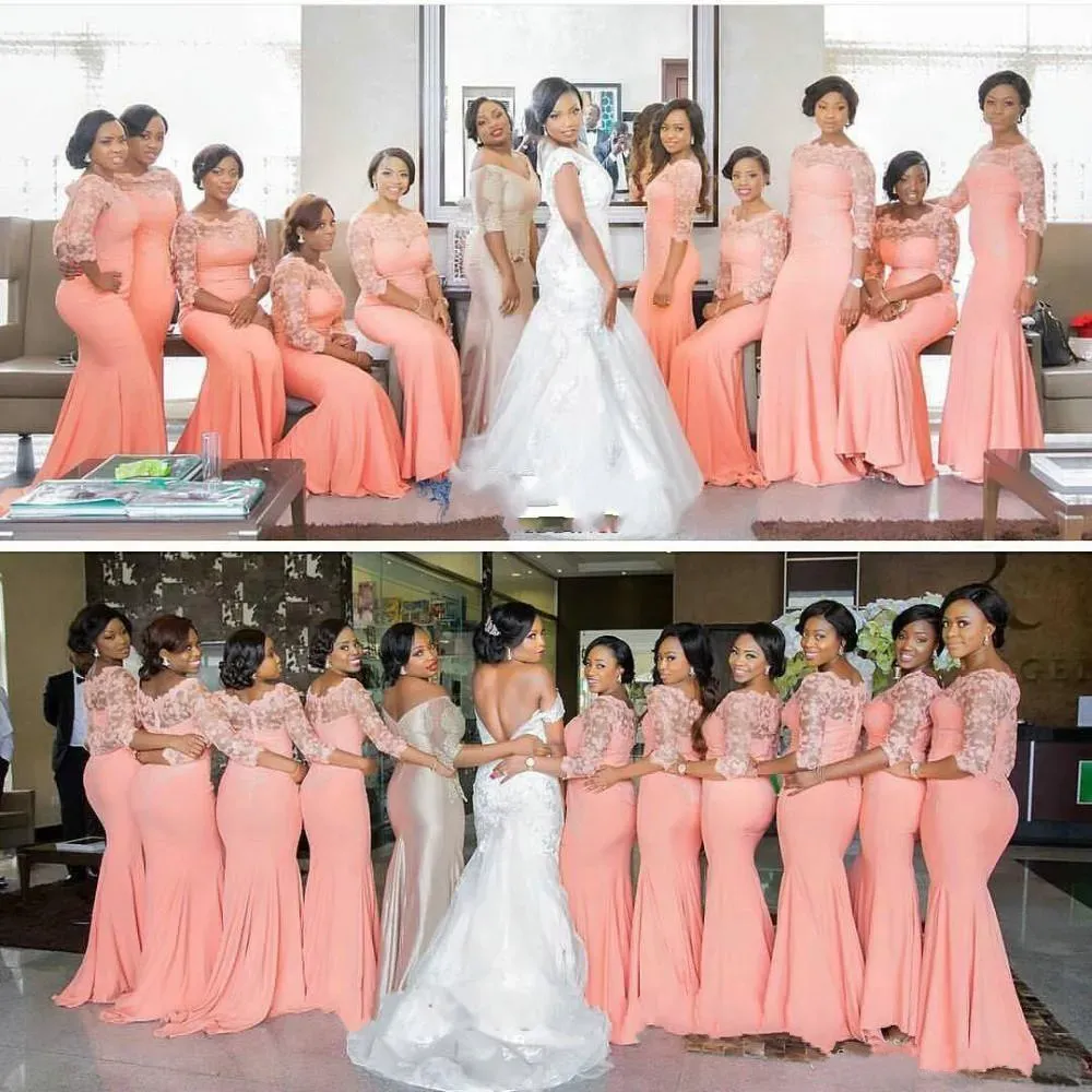 three quarter length bridesmaid dresses AW.Bridal A-line V-Neck Tea Length 3/4 Sleeves Wedding Guest Dresses Dress Dark Emerald Size 8