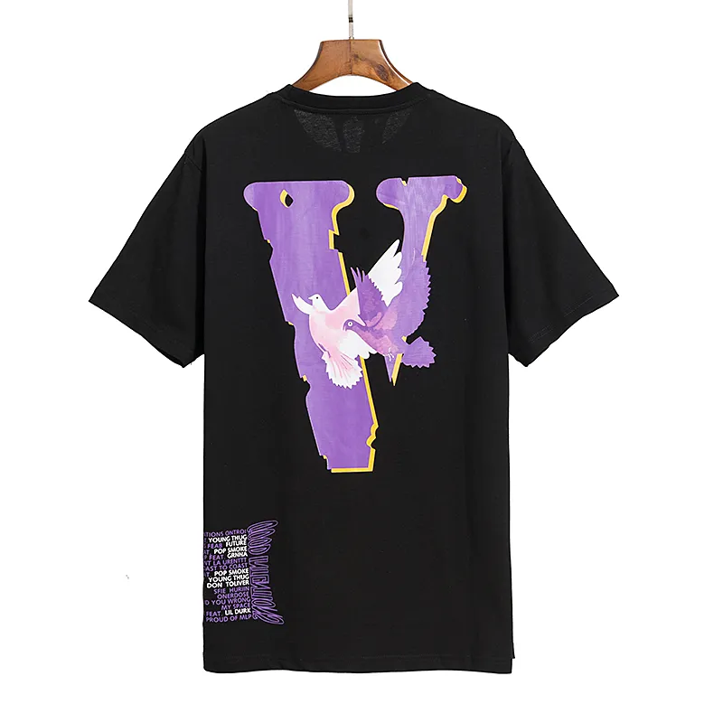 VLONE T-shirt Big "V" TsgirtHommes/Femmes Couples Mode Décontractée Tendance High Street Lâche HIP-HOP100% Coton Imprimé Col Rond Chemise US TAILLE S-XL 1545