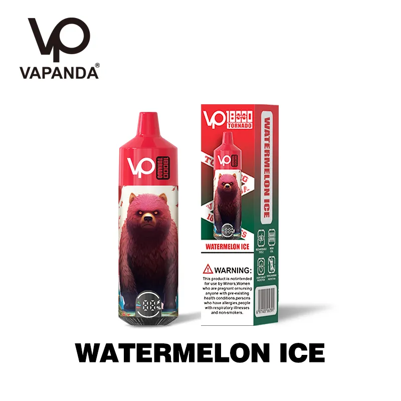 wholesale e cigarette vapanda vp tornado 18000 puff 18k 15k 12k 9k  disposable vapes pen with smart display screen 28ml prefilled carts  rechargeable battery bar pod