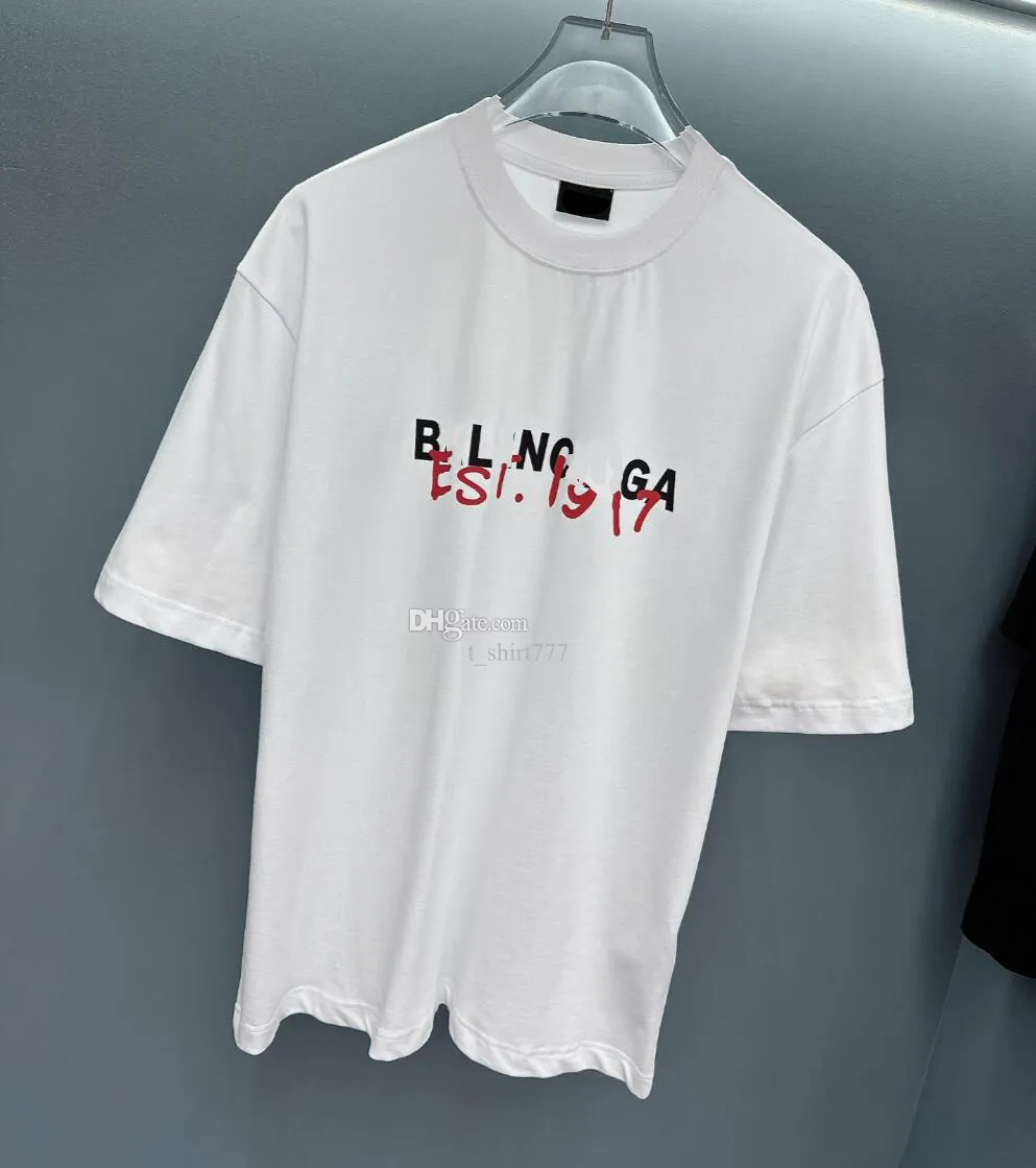 Magliette bianche nere Stampa di lettere T-shirt da donna da uomo Street Manica corta T-shirt morbida Abbigliamento Casual Traspirante Uomo Donna Top