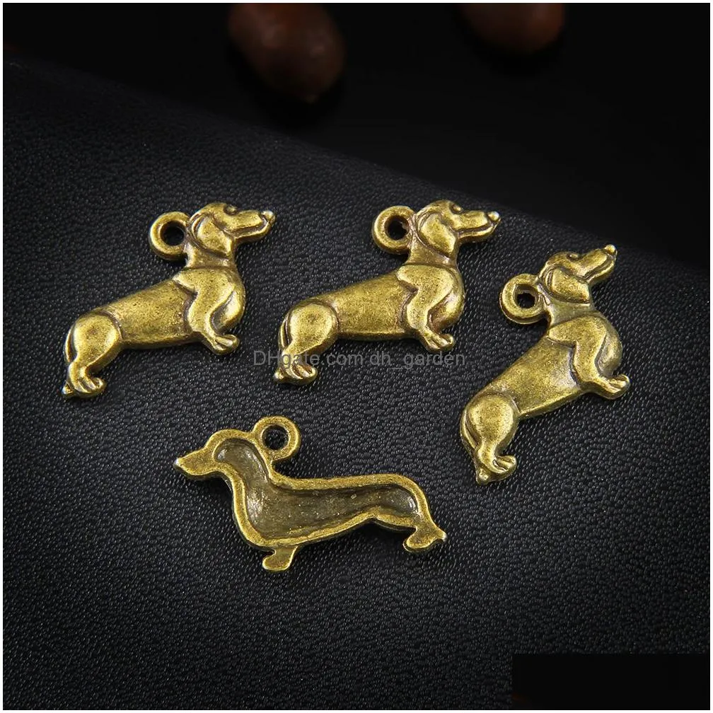 Charms ankomst härlig hund hängsmycken smycken charm fit halsband armband nyckelring sliver guld färg för diy gör droppleverans findin dhozo