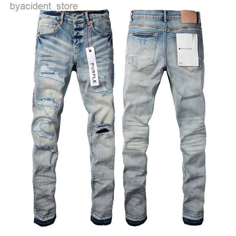 Jeans masculinos jeans roxo designer homens jeans mulheres homem slim fit denim carta impressão calças rasgadas jeans mens streetwear calças de tamanho grande jeans l240313