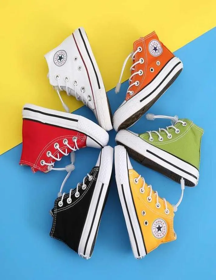 Children039s Canvas Star Shoes White Sneakers Men Girl Boys039 Girls039 High Top Dance Student Summer Kids Shoe Spring Au8951305