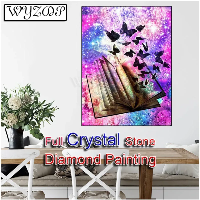 Stich 5d DIY Diamond Malerei Buch Full Square Crystal Mosaic Stickerei Butterfly Cross Stitch Crystal Diamond Art Home Decor 230710