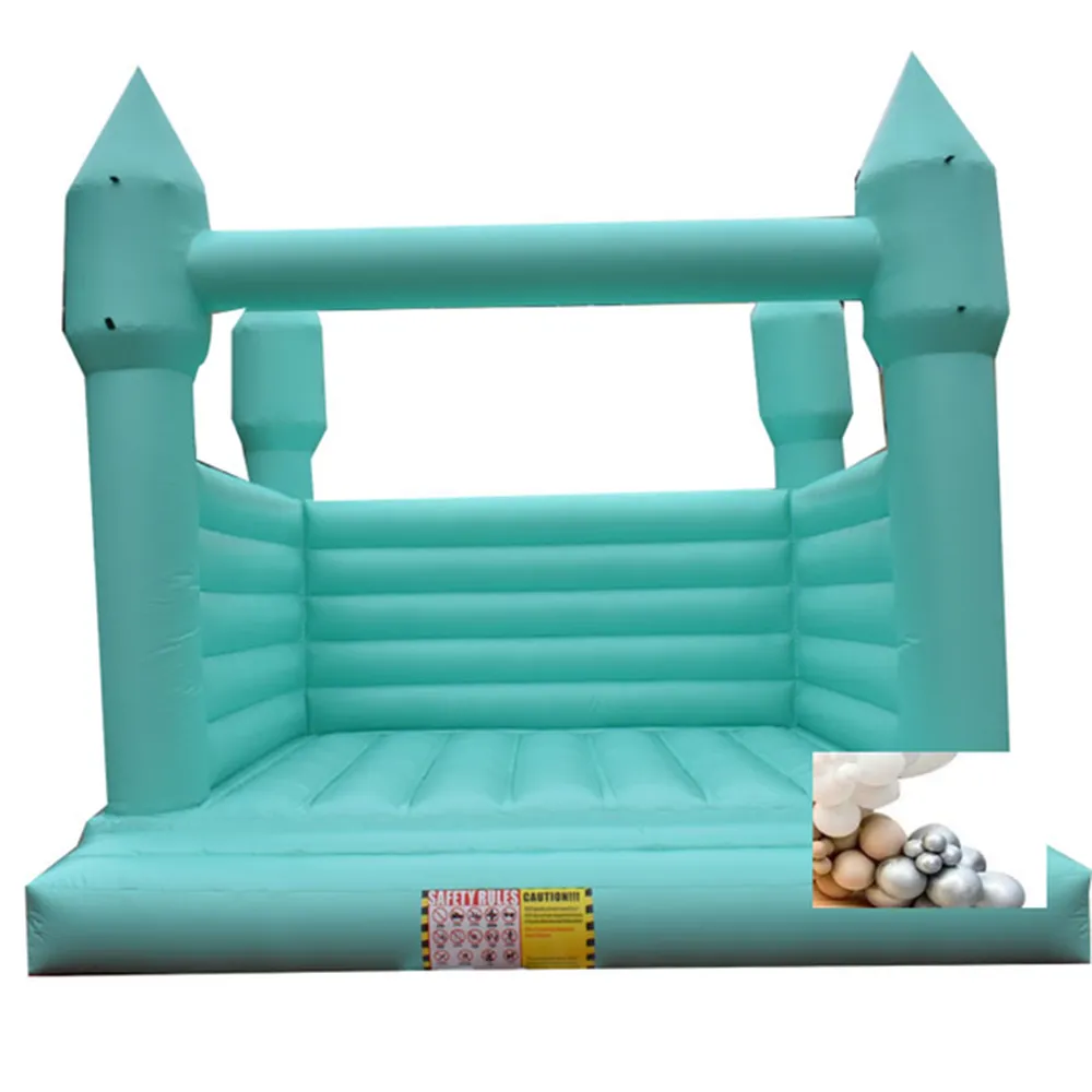 Hurtownia 4,5x4m 15x13.2 stóp PVC Blue Bounce House Jumping Dmożliwe zamek nadmuchite zamki Bolek na wesele imprezę 002