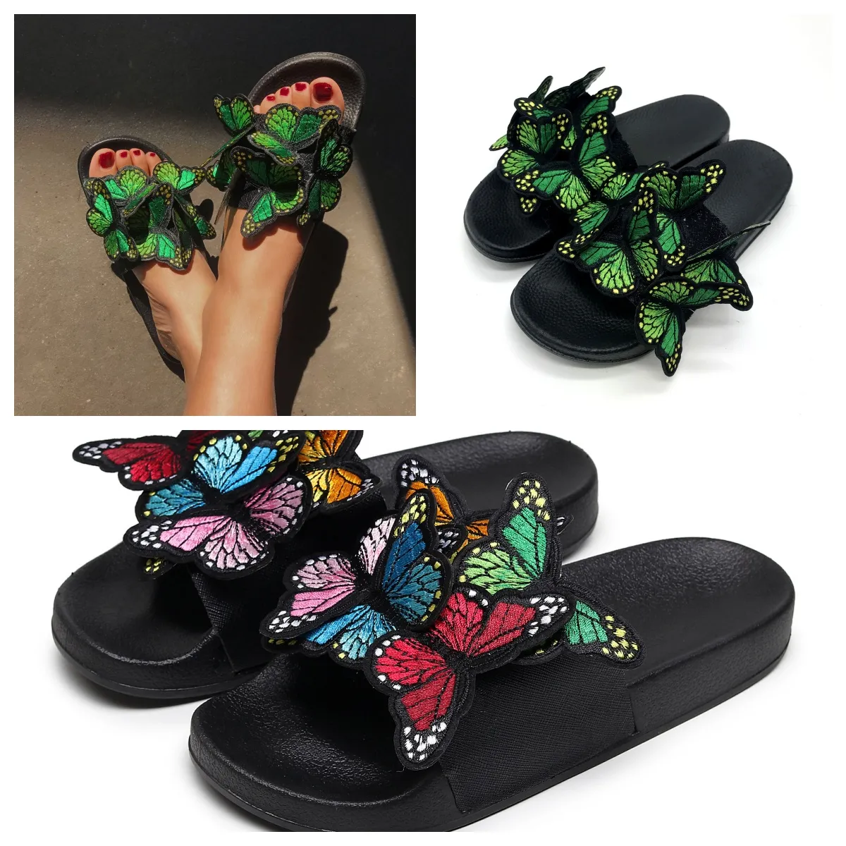 2024 Designer Sliders Sandal Hommes Pantoufles Black Bee Tigers Slide Canva Vert Summer Beach Slides Taille 36-41 GAI