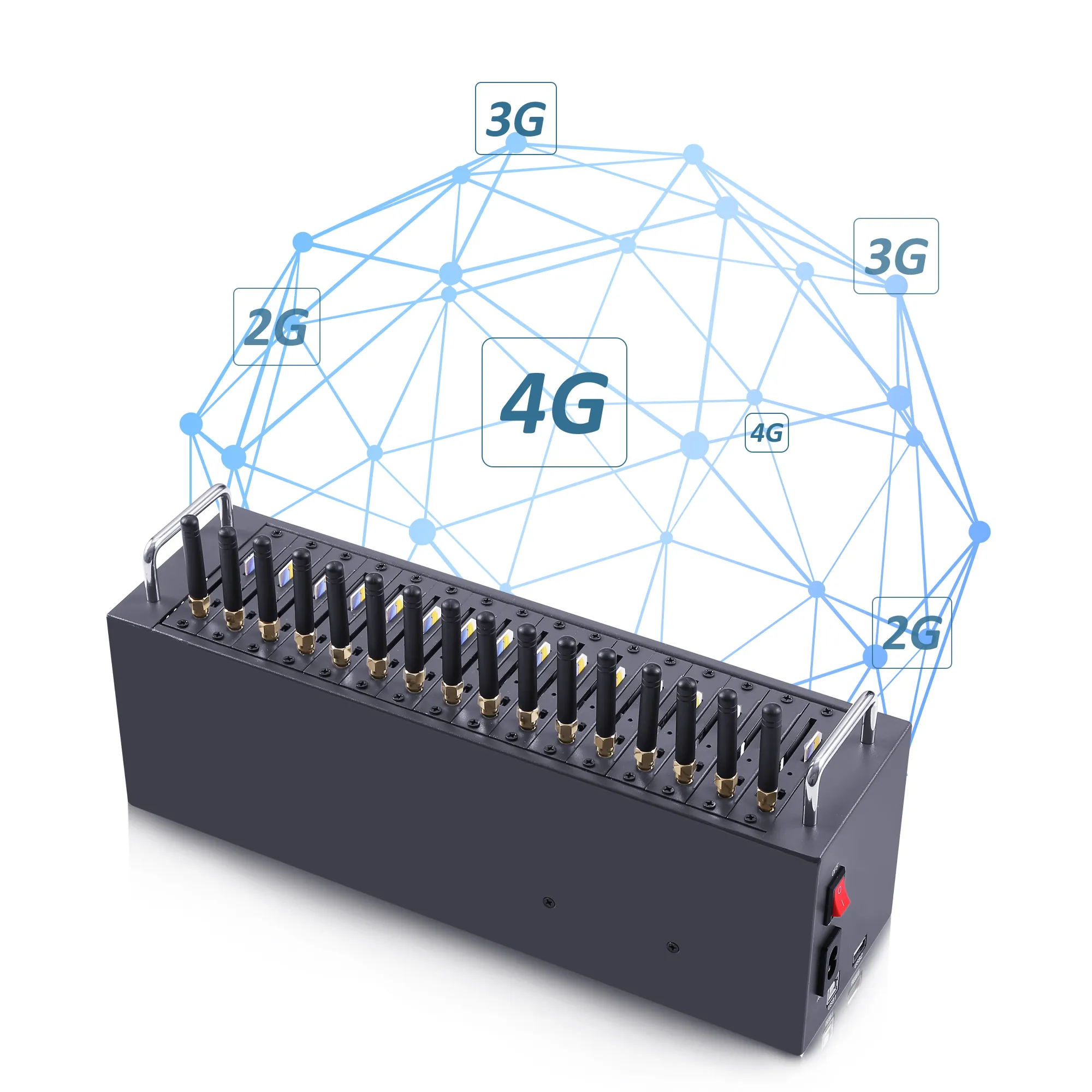 SMS Modem 16 bağlantı noktası 16Sim Kartlar SMS Gönderen Makine Fabrikası Düşük Fiyatlar 2G M26 MODEM SMS Catser