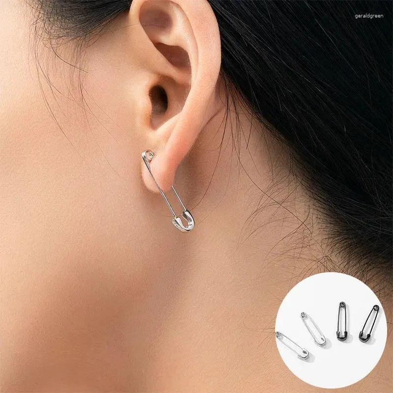 Studörhängen 925 Sterling Silver Geometric for Women Girl Fashion Simple Paper Clip Design Jewelry Party Gift Drop Drop Drop