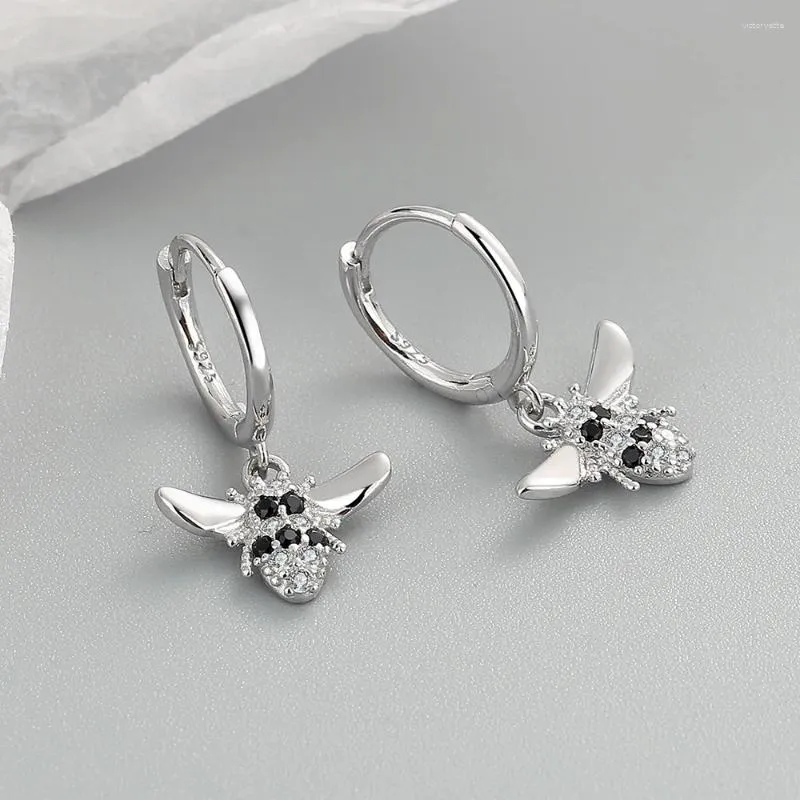 Stud Oorbellen Mode Zilveren Kleur Kwastje Bee Piercing Trendy Zirkoon Oorbel Turkse Persoonlijkheid Sieraden Gift Eh1794