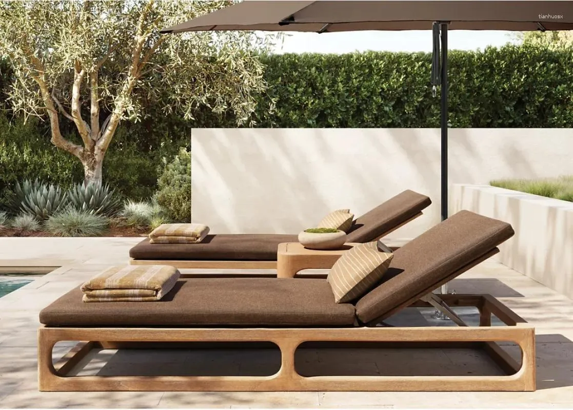 Lettino prendisole moderno da campeggio per esterno Personalizza El Chaise Lounge Piscina all'aperto da giardino