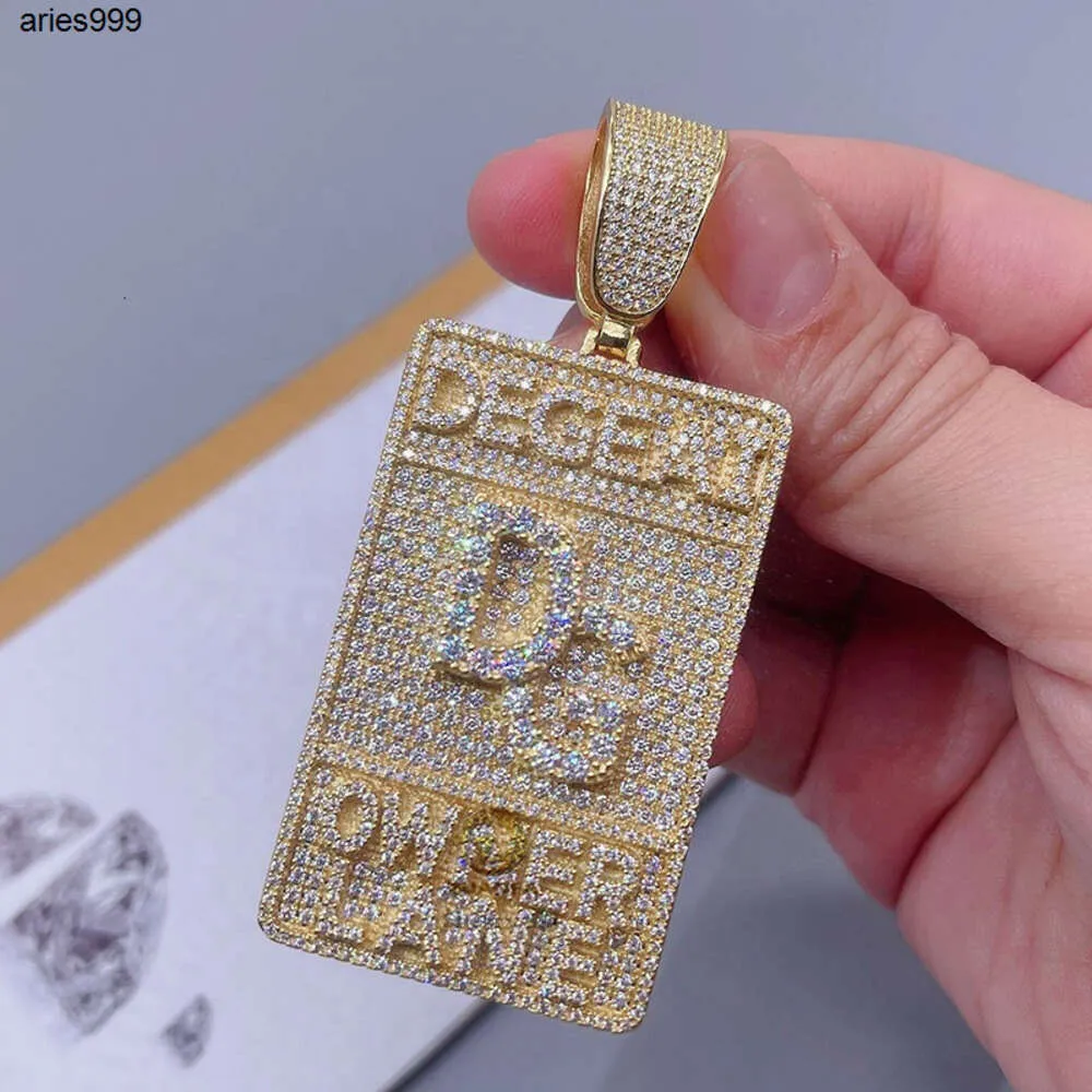 Iced Out Vvs Lab Diamonds Moissanite Hip Hop Gold Dream Chaser Pendant
