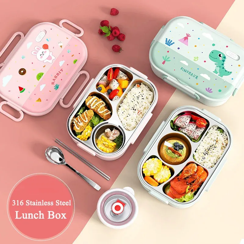 1550ML Acciaio inossidabile 316 Bento termico Lunch Box Scomparto per borsa Contenitore per microonde Contenitore per alimenti per bambini a prova di perdite per adulti 240304