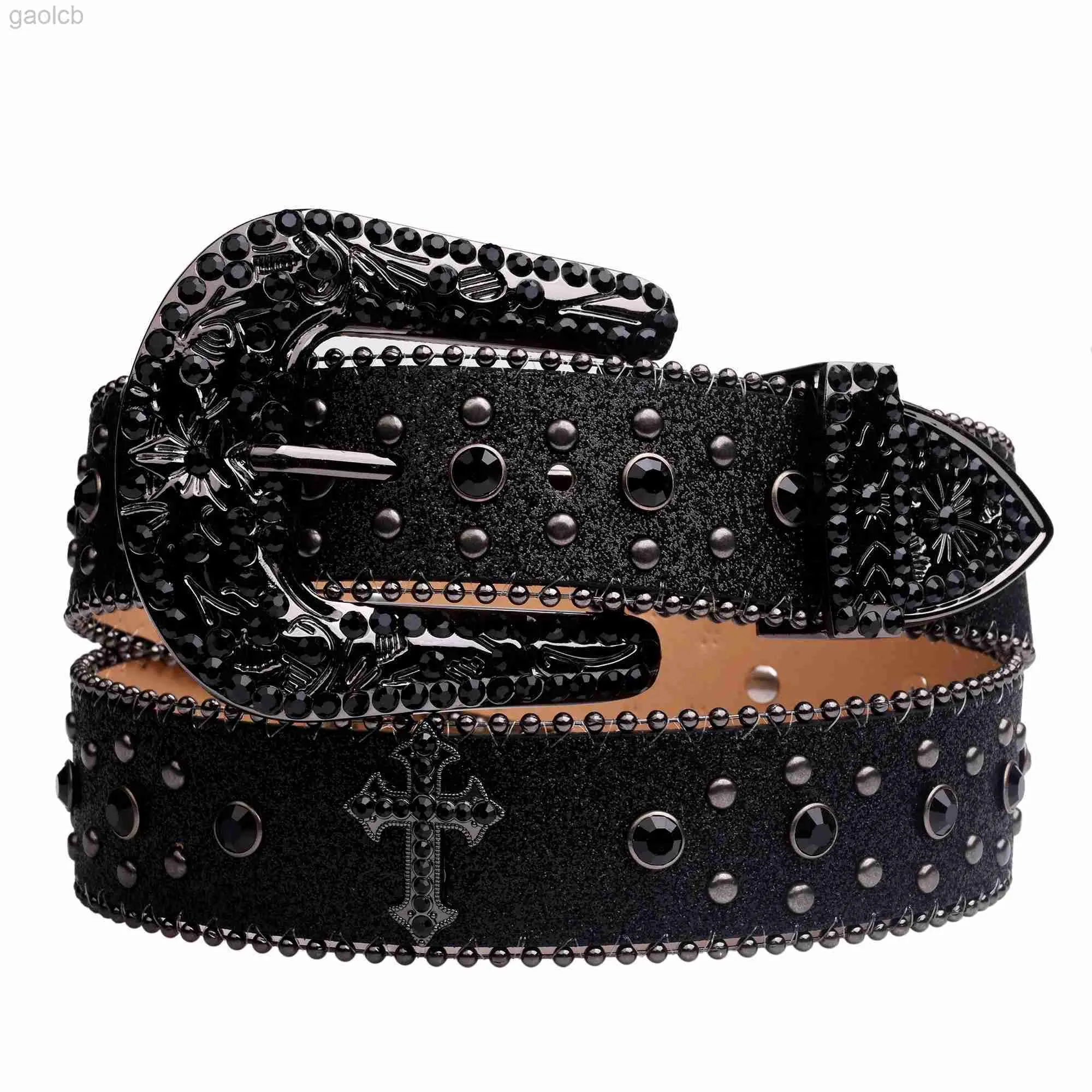 DHgate.com:Western Man-made Diamond Belt - Genuine Leather  