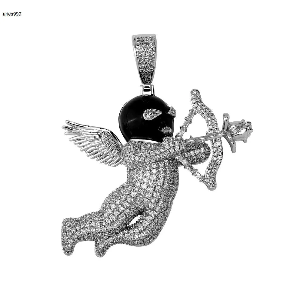 Custom Cute Cupid Doll Model Class d Mossanite Diamond Inlaid 925 Sterling Silver Hip Hop Moissanite Pendant