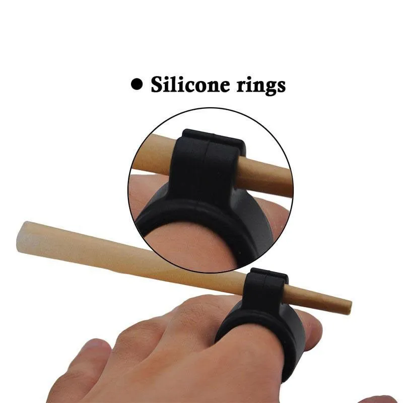 Silicone Ring Cigarette Holder Finger Smoking Ring Regular Size 7-8mm Tobacco Smoke Camouflage Pure Color Smoking accessories