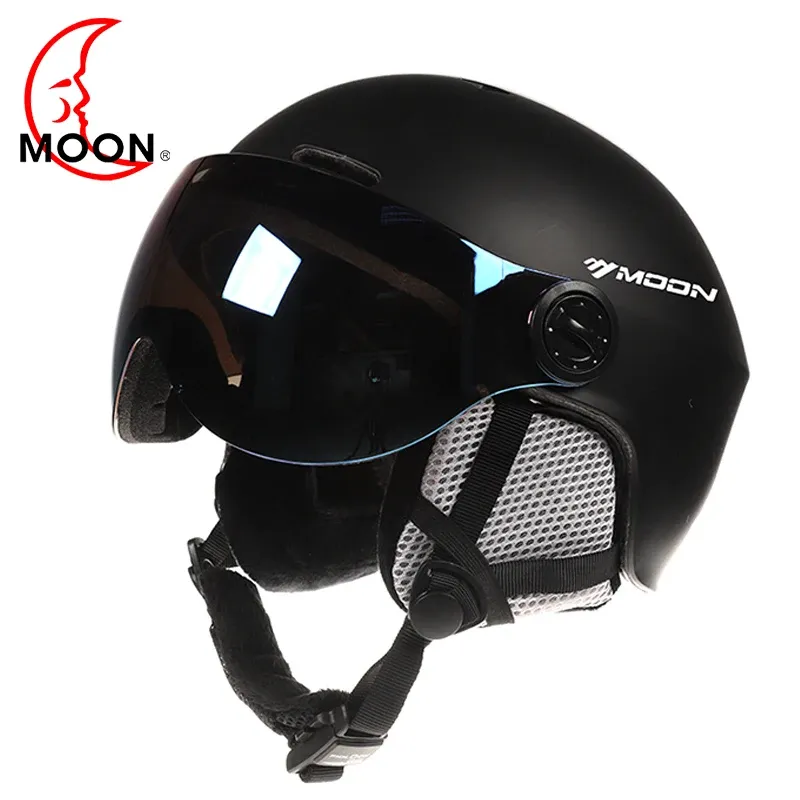 Очки Лыжный шлем MOON с очками Литой ПК + EPS Высококачественный лыжный шлем Спорт на открытом воздухе Лыжные шлемы для сноуборда и скейтборда
