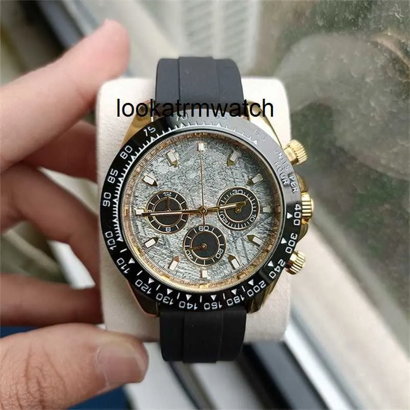 Mężczyźni Watch RLX Clear Fatory Gold Chronograph Watch Kwarc Ruch Super Standby Wysoka wytrzymałość odporna na składanie sporty sporty sporty sporty sporty rekrea