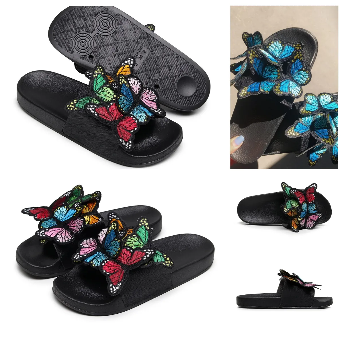 Designer Mens Women Sandaler Fashion Luxury Diamond Slippers Ladies Beach Sandal Party Wedding Flat Slipper Shoes Gai Storlek 36-41