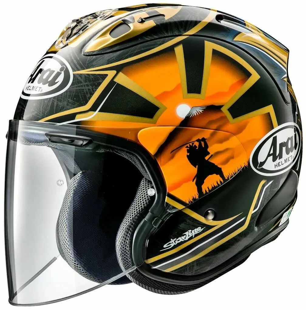 Ara I SZ-RAM 4 Pedrosa Spirit Gold 3/4 Open Face Helmet Off Road Racing Motocross Motorcy Helmet