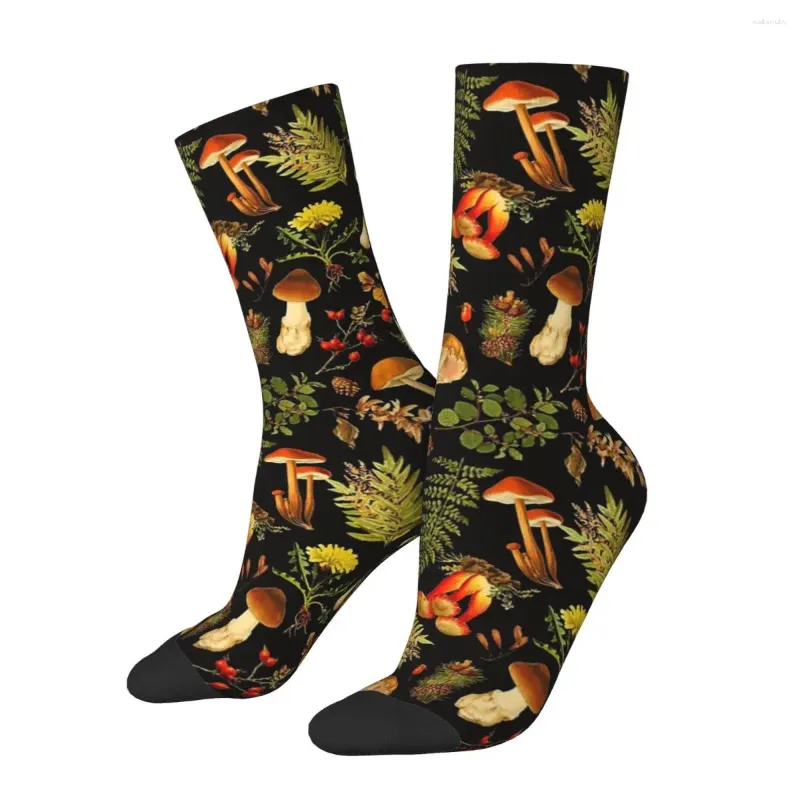 Мужские носки в стиле Харадзюку со смертельными грибами, темно-фиолетовые с принтом Happy Hip Hop, новинка, скейтборд, экипаж, повседневные Crazy