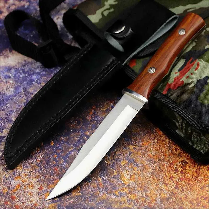 Camping Hunting Knives Japanese Outdoor Knife Straight Fishing Knife Jungle Hunting Knife Outdoor Sharp Knife Tactical Cutting Bone Cutting Machine 240312