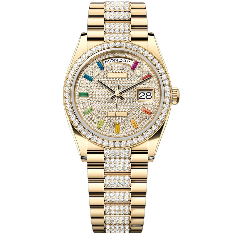 Heren Watch Designer Horloges Hoge kwaliteit met diamanten Luxe horloges 36 mm 40 mm automatische machinebeweging 904L roestvrij staal Luminous Sapphire polshorloge