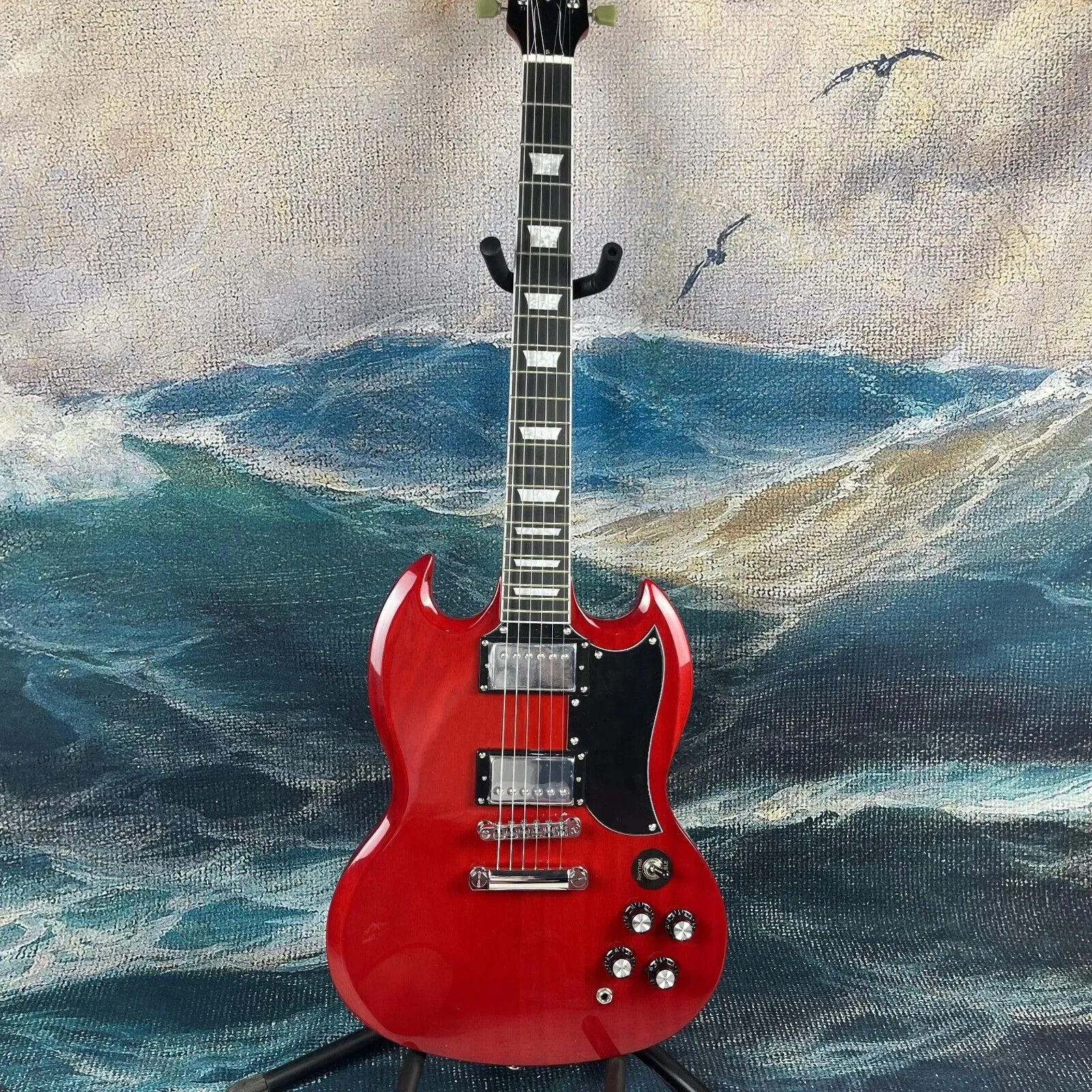 Guitare électrique Standard 6 cordes SG, touche en palissandre de haute qualité, en Stock