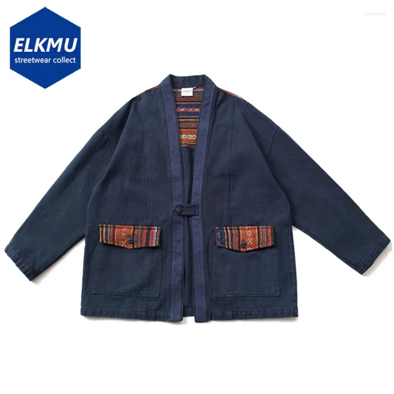 Herrjackor japansk stil jacka cardigan kimono kappa män 2024 vårens höst lös casual outwear