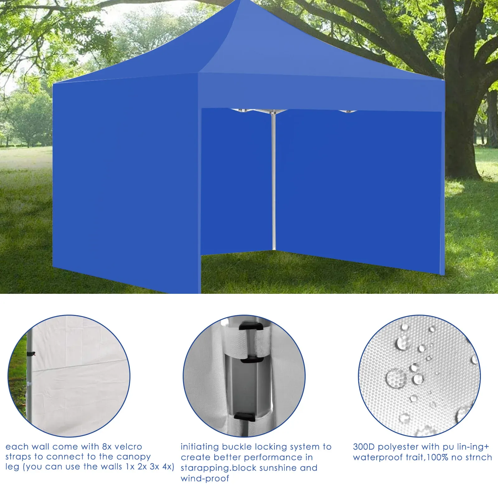 Nets Fourcorner Folding Tent Cloth Canopy Sides Panels Only Tent Gazebo Shade Sails Nets Waterproof 210D Oxford Cloth Garden Shade