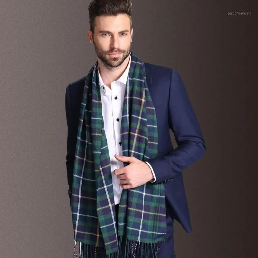 Szaliki przepraszam 2021 Europa moda szalik mężczyźni zimowi ciepły szalik tartan biznes Sjaal kratowy bawełniany okłady bufanda faulard1311c