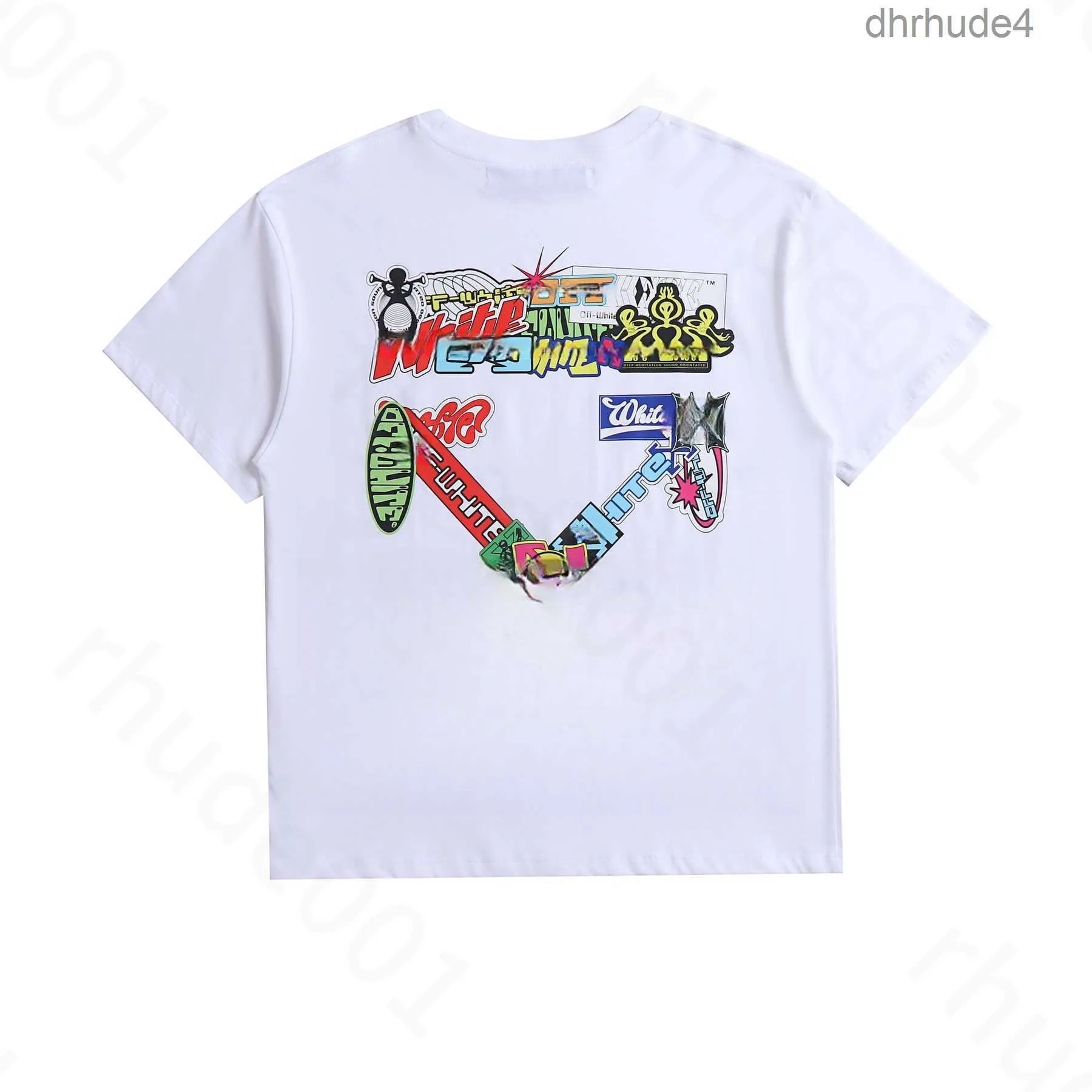 Projektantka Offs Shirt Summer Luxurys Mens and Clothing Loose Tees Tops Man Casual Street Graffiti Bluza krótkie rękawy Tshirty Białe R38RWI20IM6A