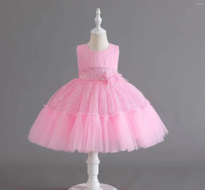 소녀 드레스 아기 아이 핑크 여자 아이 어린이 옷의 옷 홀리데이 드레스 행사 2024