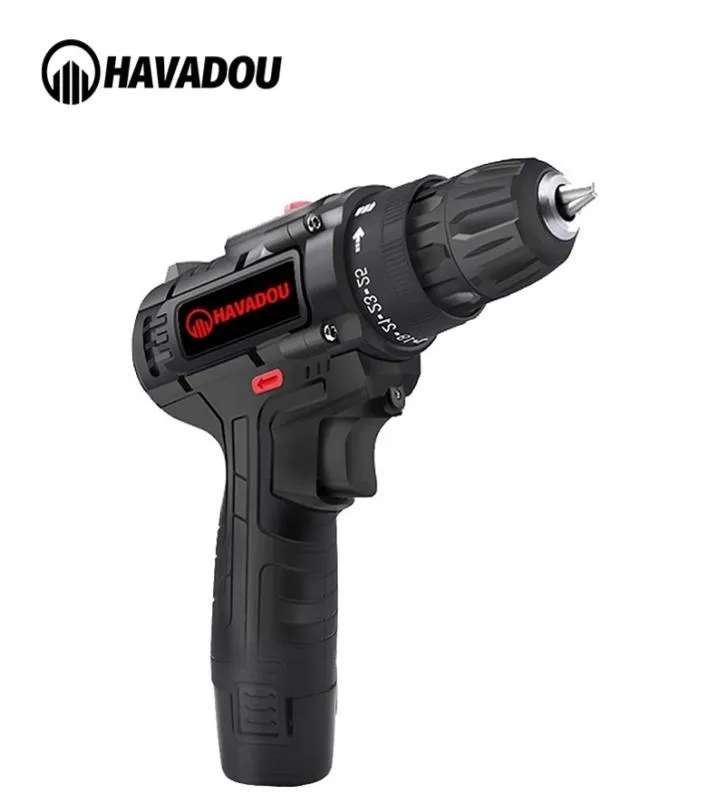 HAVADOU Torque Cordless Trapano elettrico a percussione 12V Mini Power Driver 2 velocità scelta Cacciavite 2012251425098