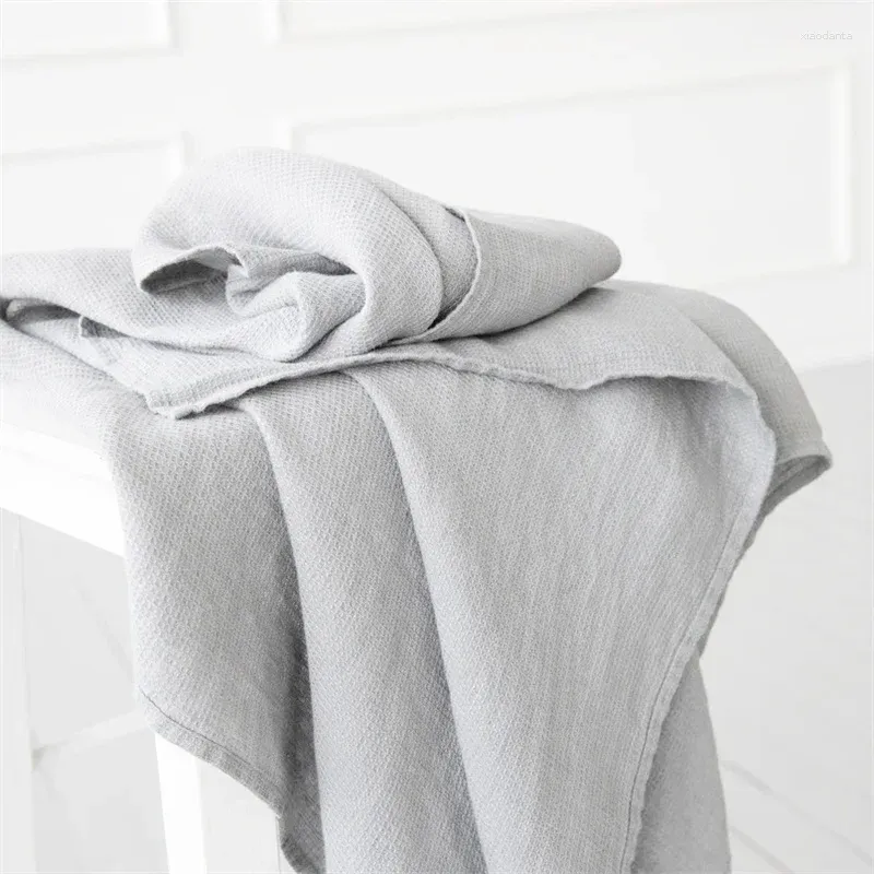 Handduk Direktförsäljning Pure Linen Bath Stone Washed Soft Lightweight Travel Waffle For Dry Thin Weave Lin Gym