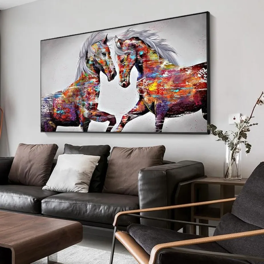 Dipinti Su Tela Pittura Animale Arte Della Parete Cavallo Leone Tigre Olio Poster E Stampa Per Soggiorno Home Decor213L