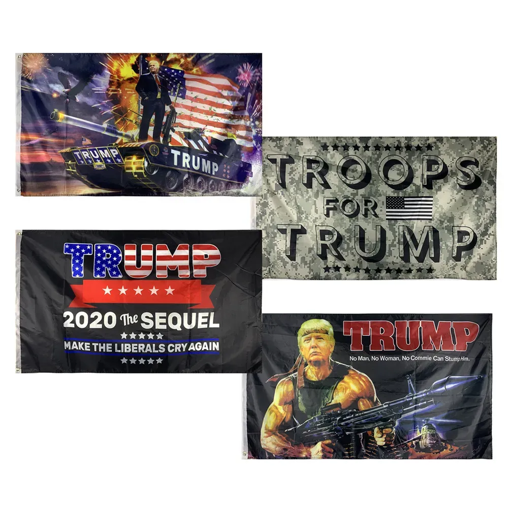 Trump Flags Banner Flag 3x5 ft billig polyestertryck American Election Support Trump Train Tank Banner Flags