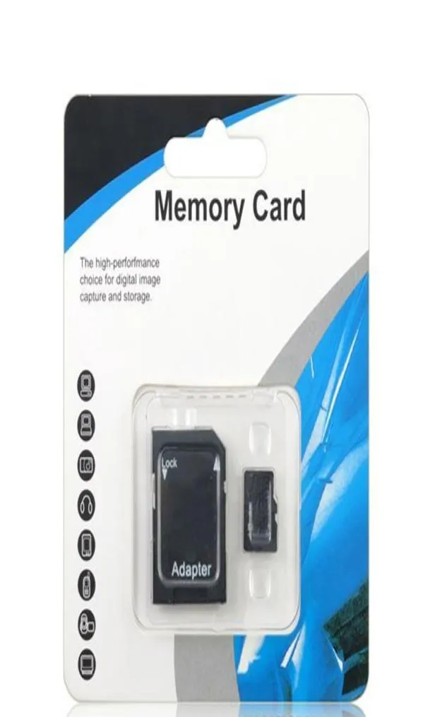 Azul branco genérico 128 GB TF cartão de memória flash classe 10 adaptador SD pacote blister varejo Epacket DHL 8696375