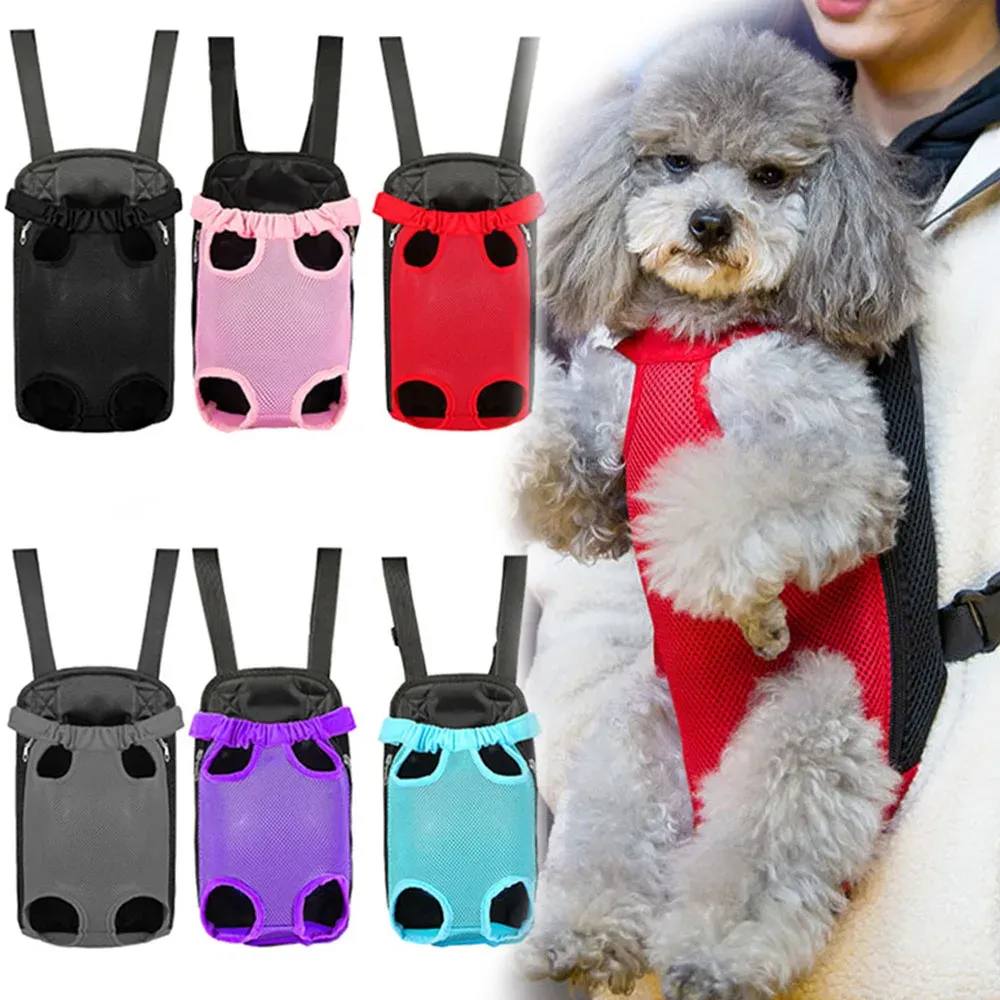 Carriers Legs Out Front Bolsa transportadora para perros Manos libres Mochila ajustable para mascotas Bolsa de viaje para perros pequeños Gatos Cachorros Senderismo Camping