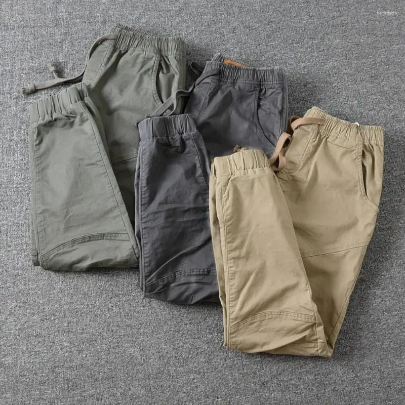 Men's Pants Stylish Trousers Streetwear Pure Color Slim All Match Casual Men Cargo For Working