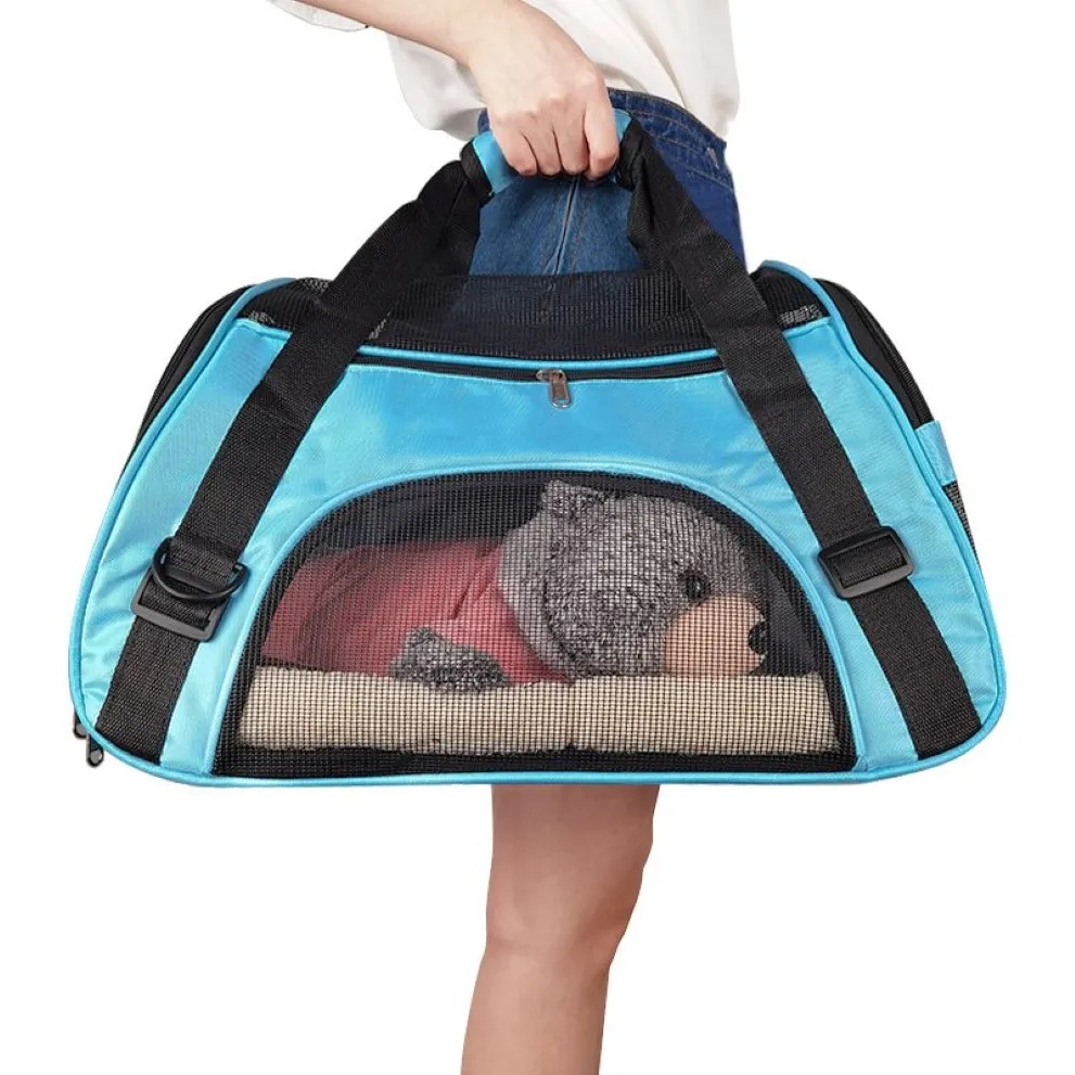 Portatif köpek kedi taşıyıcı torba yumuşak taraflı evcil hayvan yavrusu seyahat çantaları nefes alabilen ağ küçük evcil hayvan taşıyıcı giden evcil hayvanlar çanta y1259y