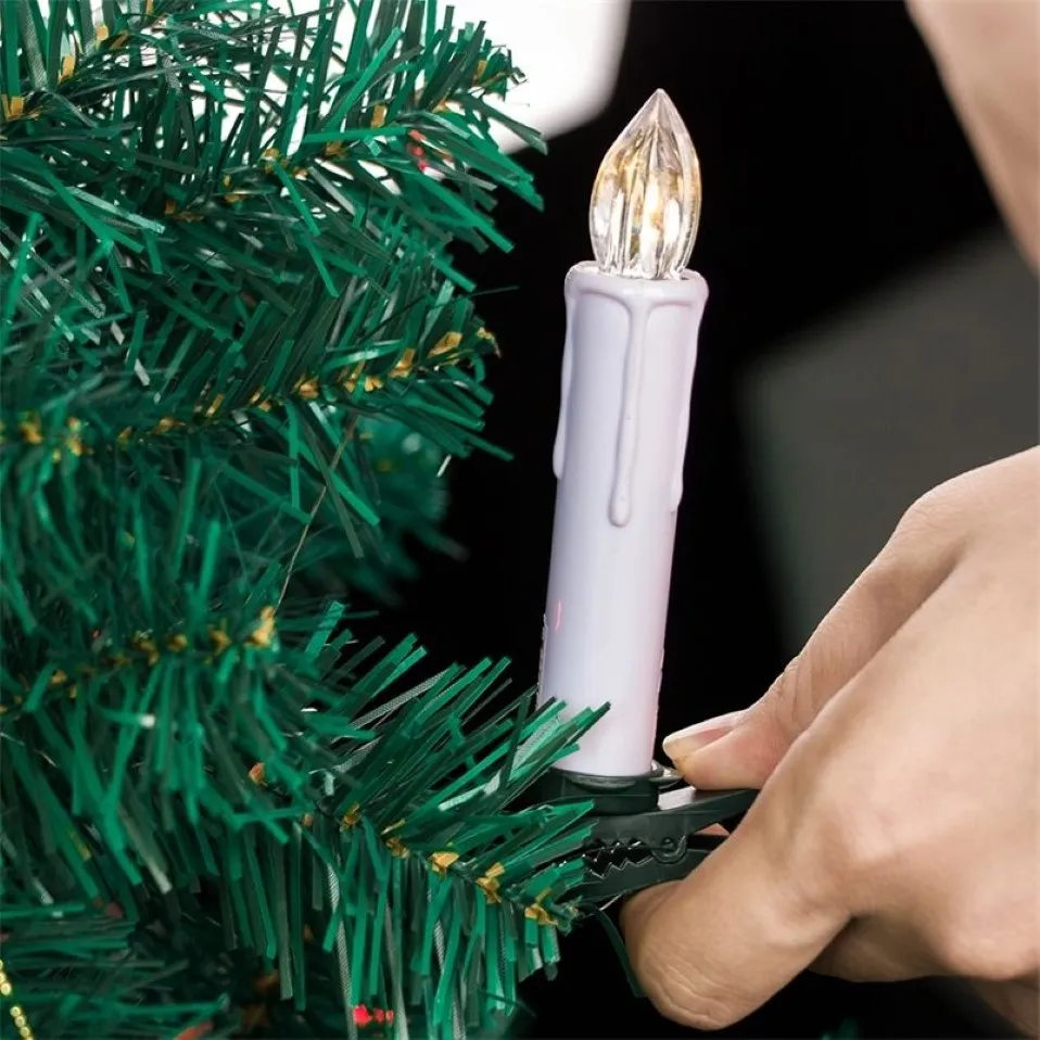 Nieuwe Jaar Kerst LED Kaarsen Vlamloze Afstandsbediening voor Thuis Etentje Kerstboom Decoratie Lamp LJ201212239S