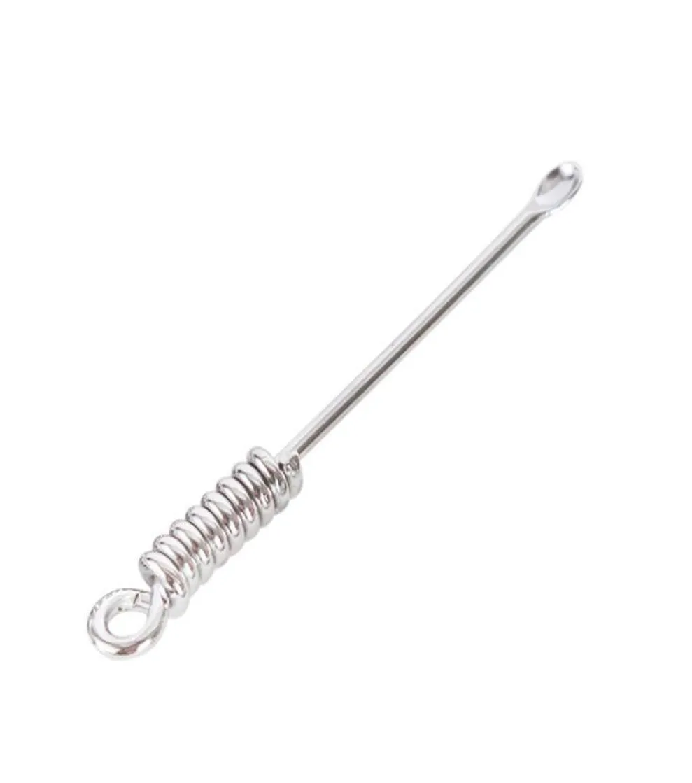 Nyaste guld silver bärbara mini Snuff Snorter Sniffer Rökningsverktyg Oljeriggar Sked Wax Shovel Scoop Hookah Bong Straw Accessories8828671